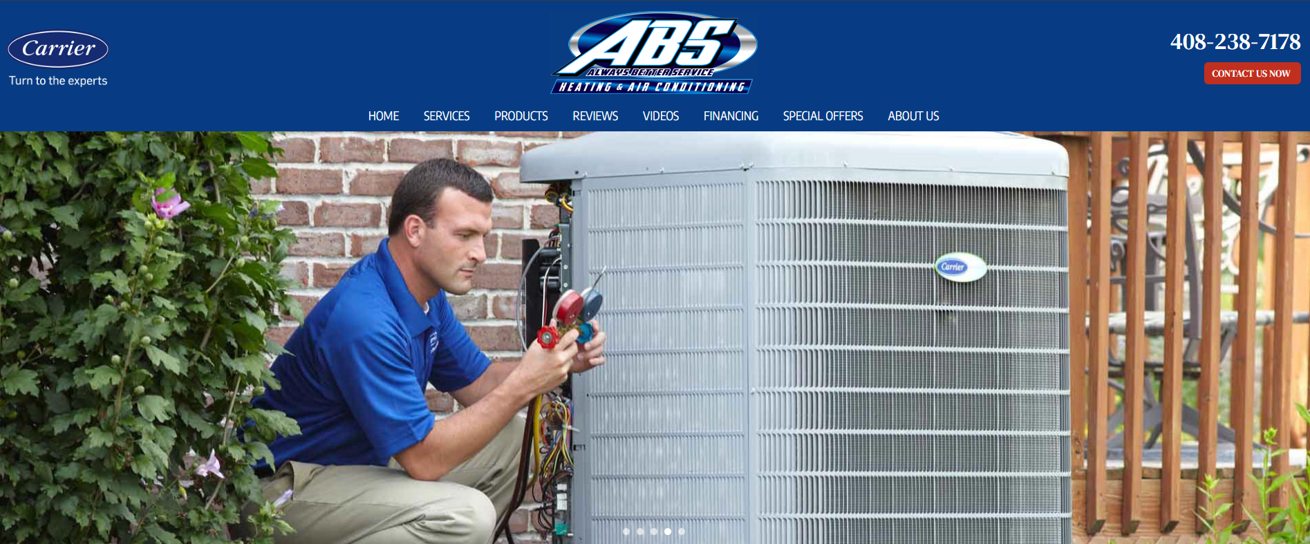 ABS Heating and Air Conditioning homepage