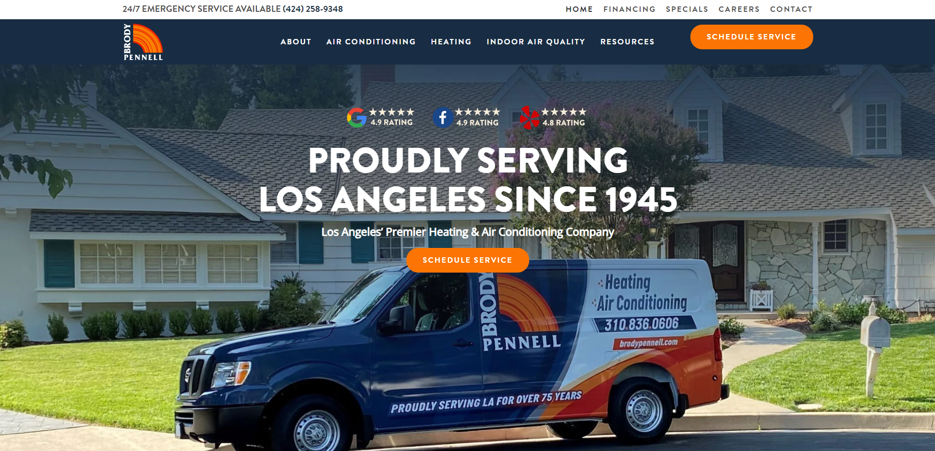 Brody Pennell Heating and Air Conditioning homepage