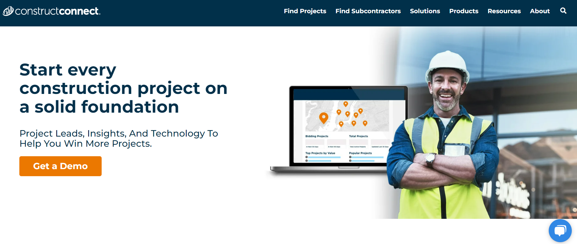 ConstructConnect homepage screenshot