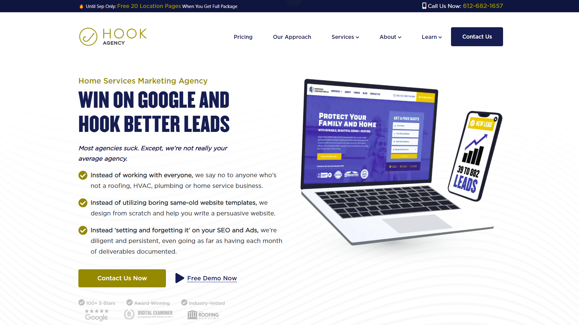 Hook Agency homepage screenshot