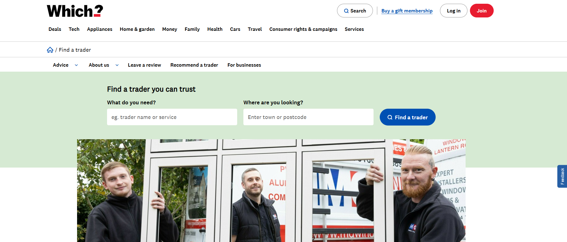 Trusted Traders homepage featuring lead generation and marketing solutions for HVAC and home improvement businesses