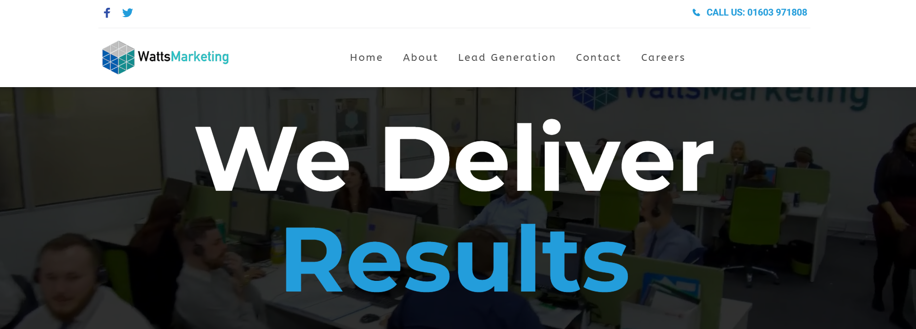 Watts Marketing homepage featuring marketing and lead generation solutions for HVAC and home improvement businesses