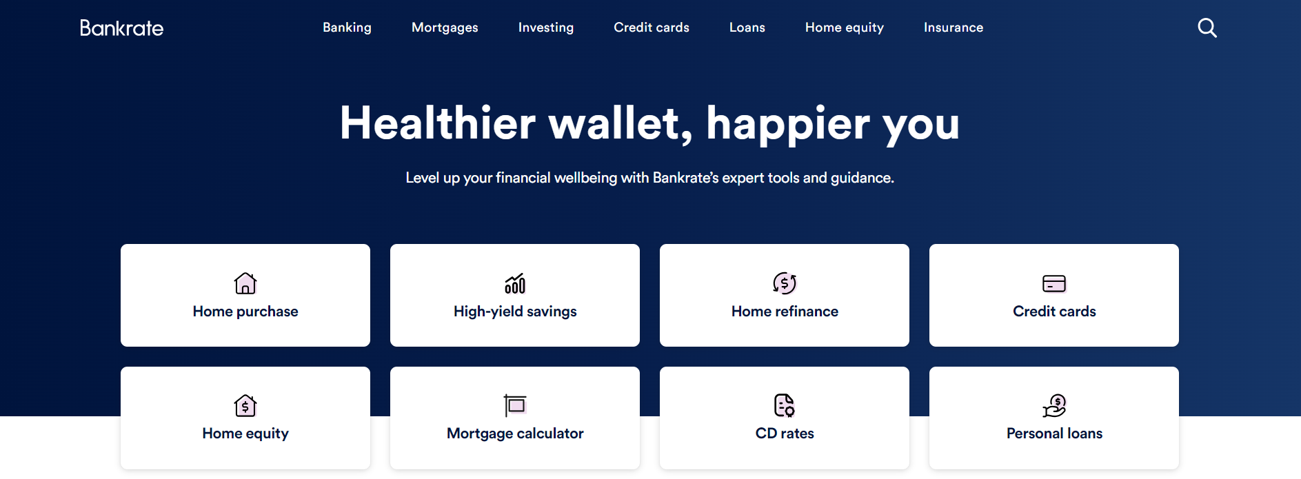 Bankrate homepage