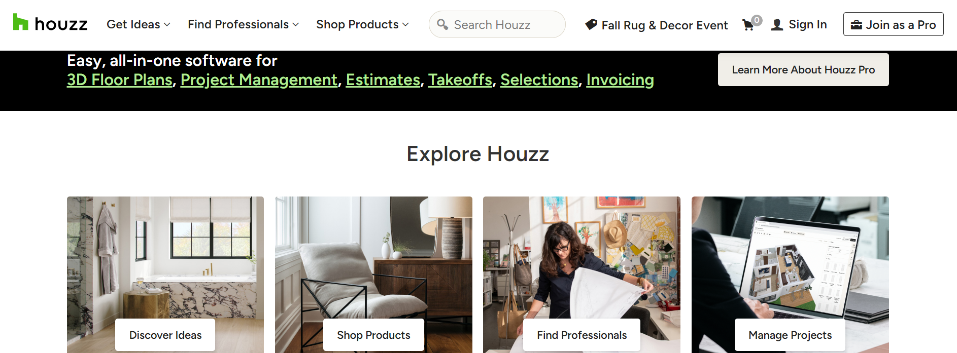 Houzz homepage