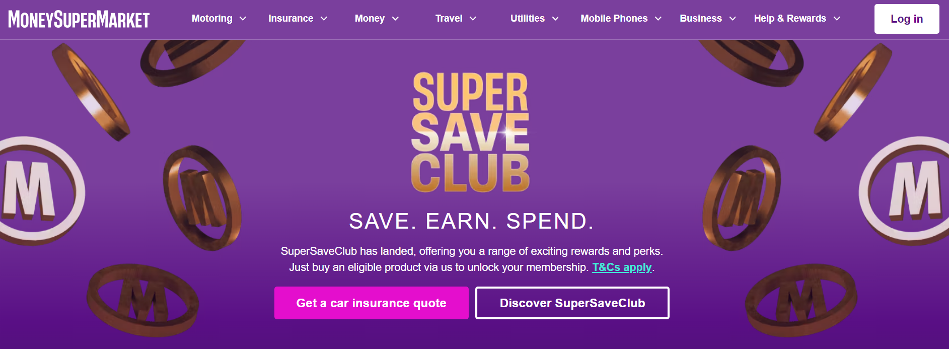 Moneysupermarket homepage