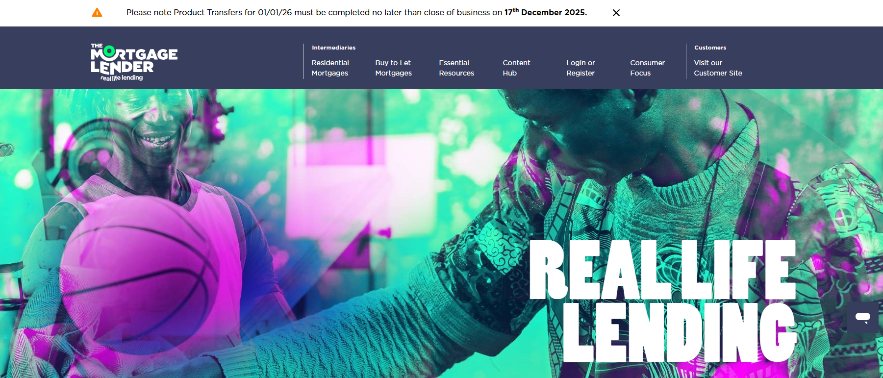 The Mortgage Lender homepage, a  mortgage lead generation platform