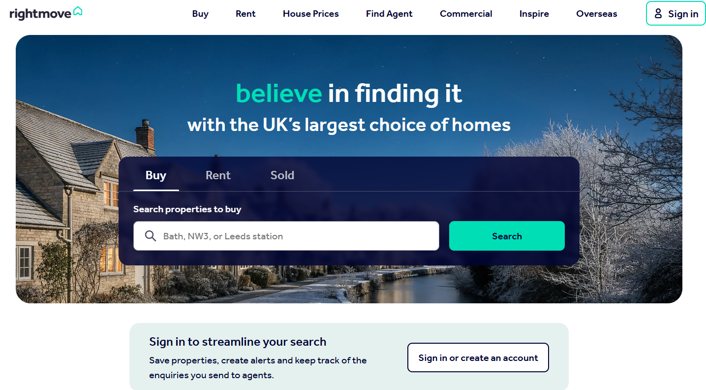 Rightmove, a UK property website that mortgage lender can use to connect with borrowers