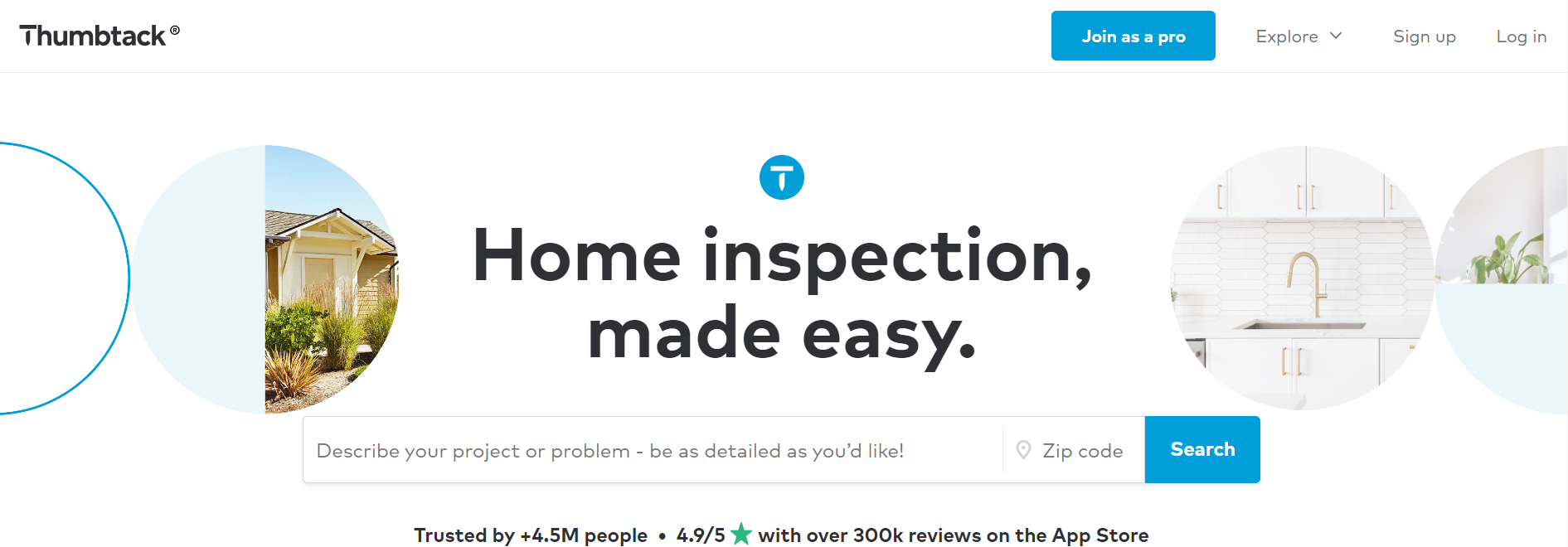 Thumbtack homepage