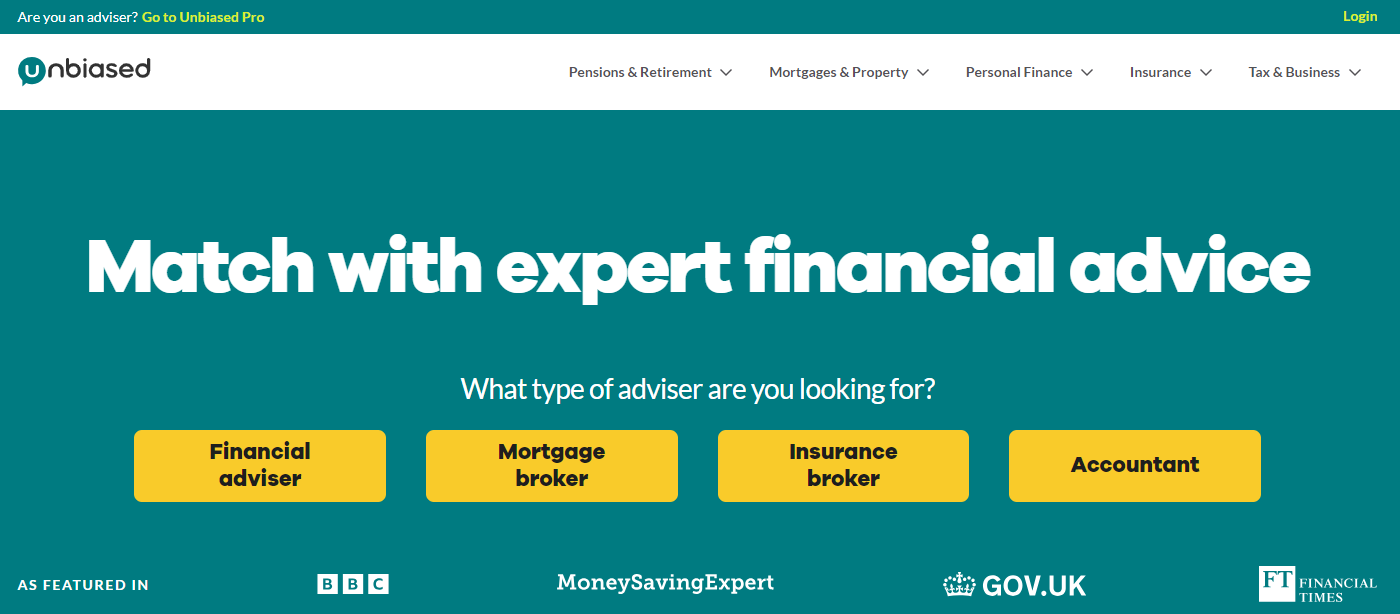 Unbiased homepage, a UK-based online mortgage lead generation agency