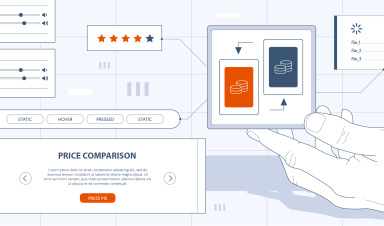 Graphical representation of the process of building a price comparison website