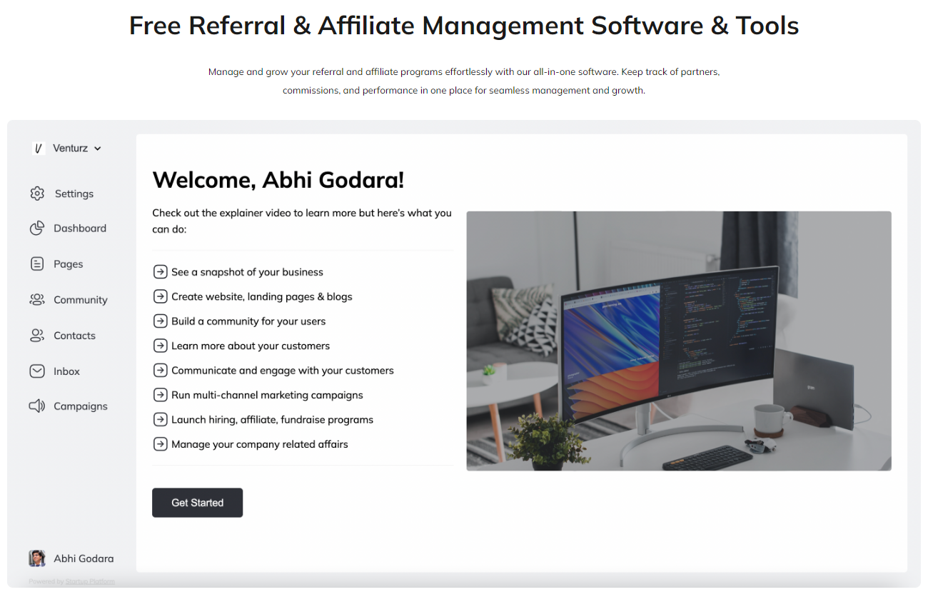 Venturz, free affiliate marketing software