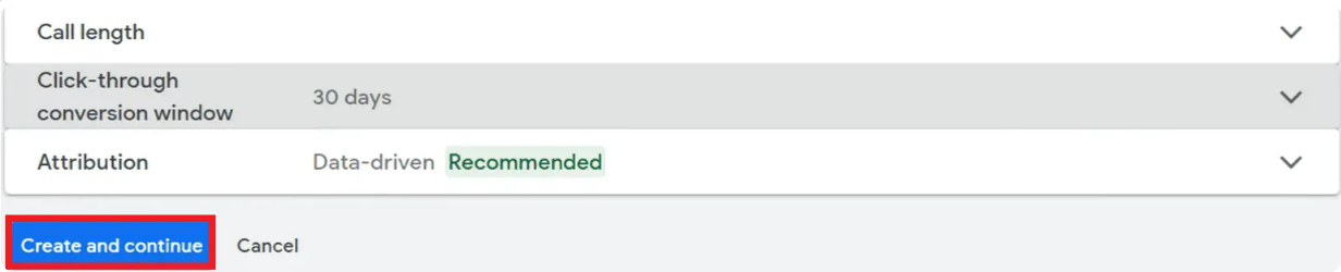 Continuing setting up the call-only ad campaign in Google Ads