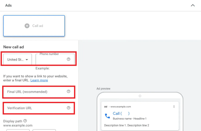 Part 1 of creating your call-only ads in Google Ads