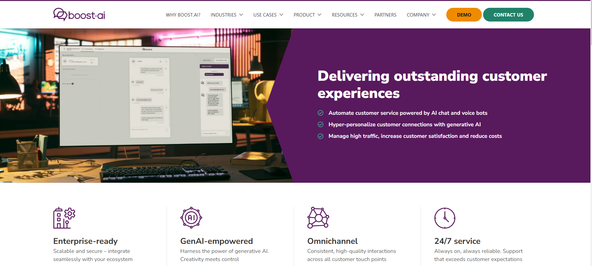 Boost.ai homepage screenshot