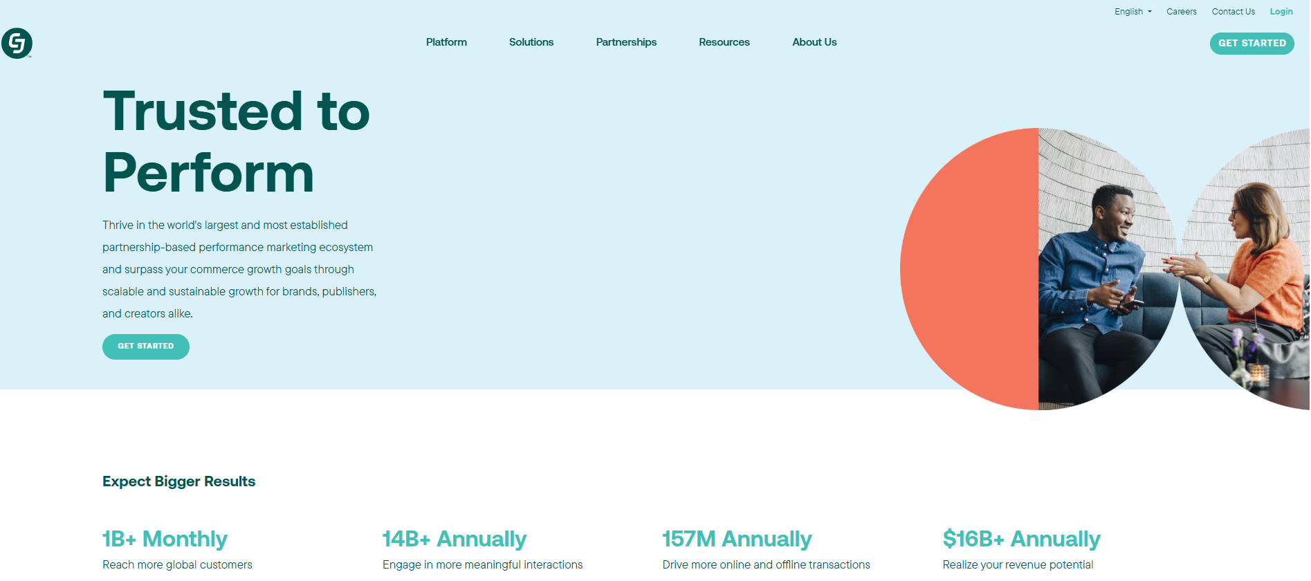 CJ Affiliate homepage