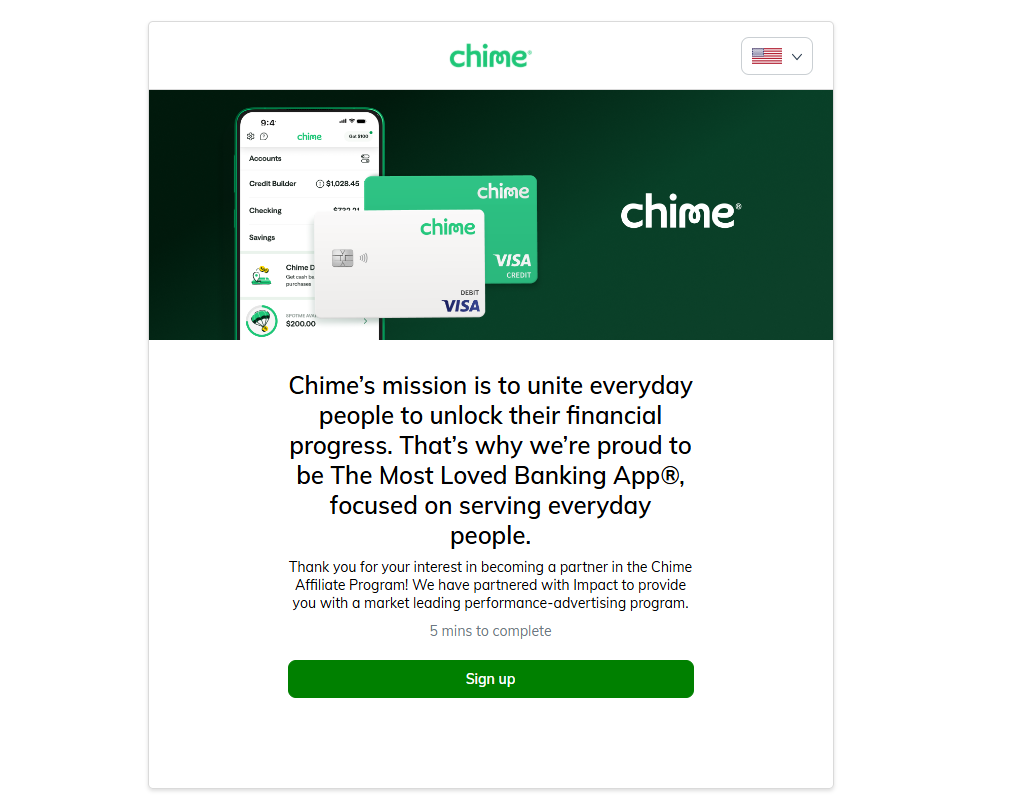 Chime homepage