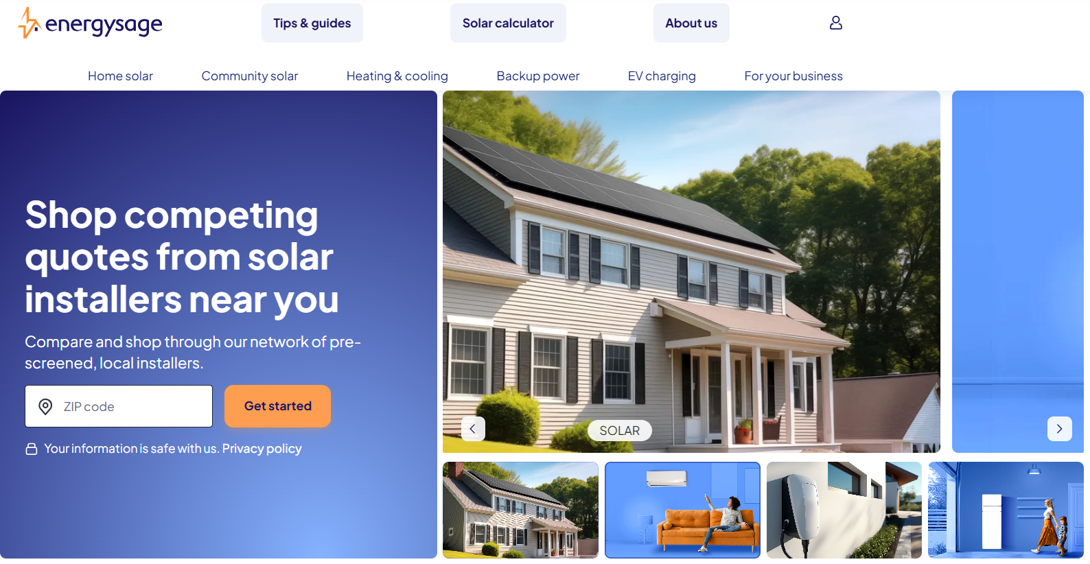 EnergySage homepage