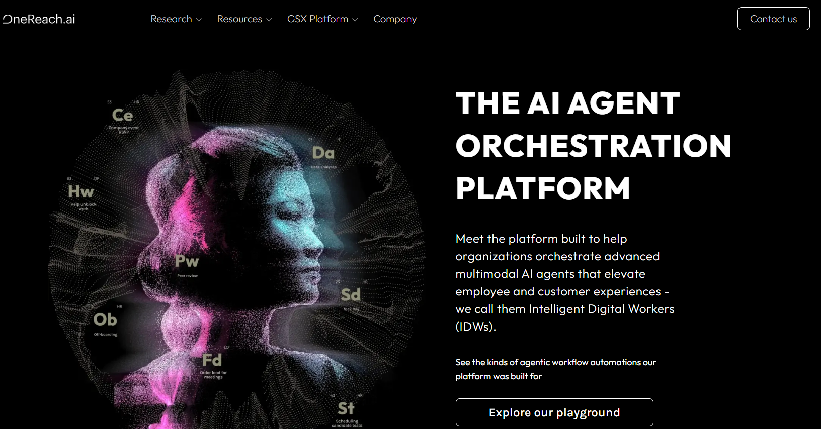 OneReach.ai homepage screenshot

