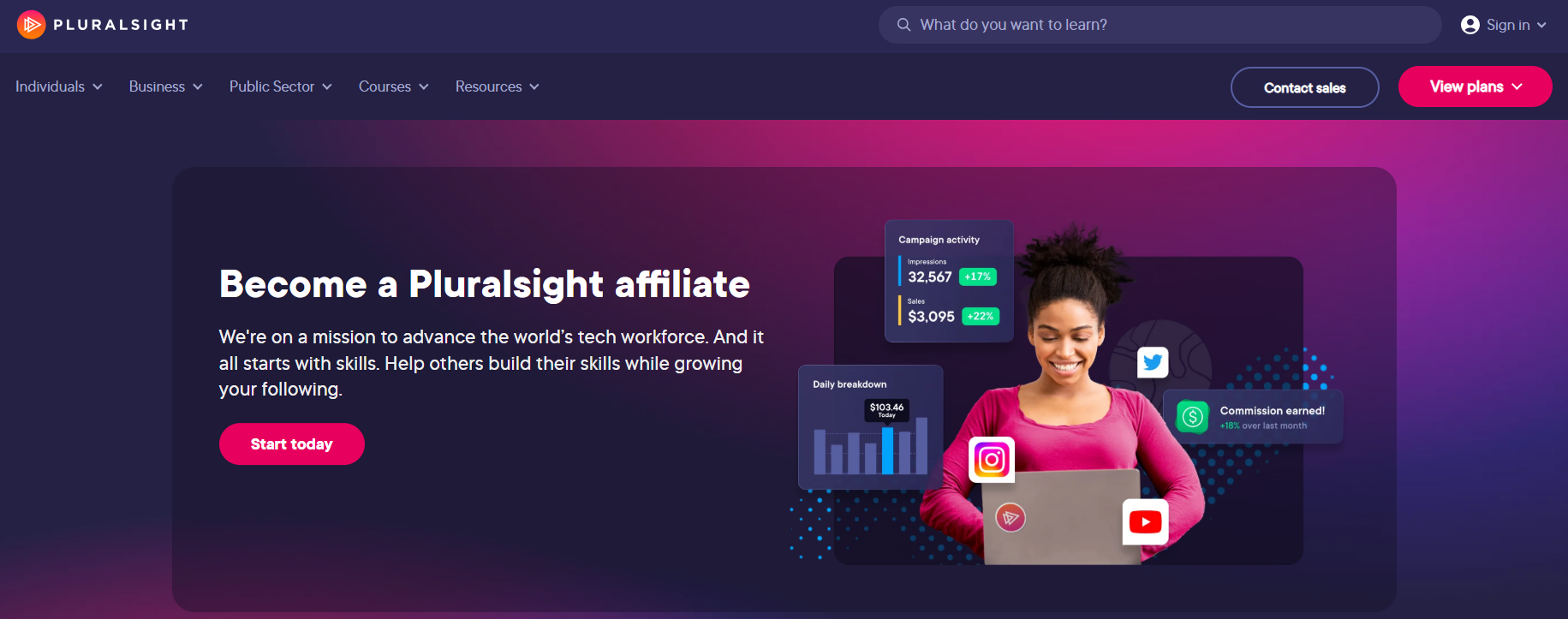 Pluralsight homepage