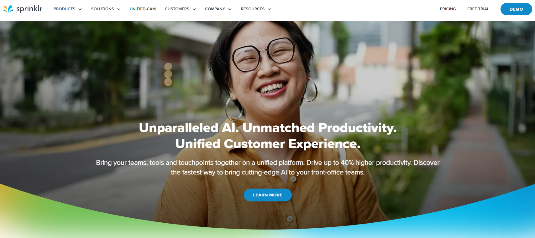 Sprinklr homepage screenshot