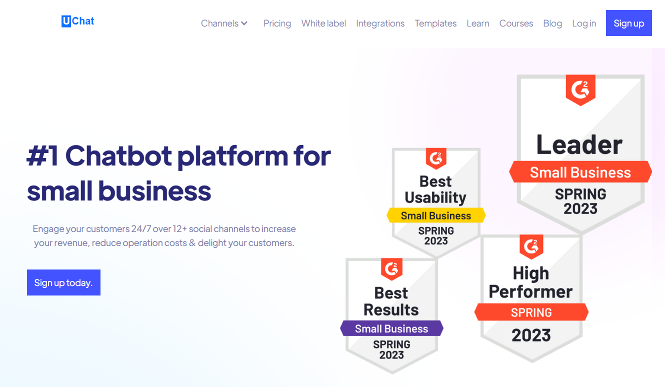 UChat homepage screenshot