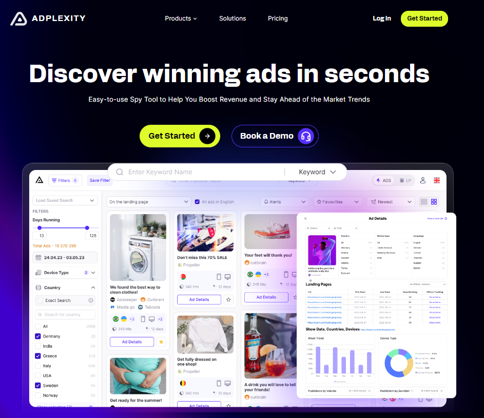 Adplexity homepage screenshot