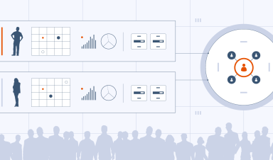 Visualisation of competitor analysis in affiliate marketing, displaying a comparison between two similar businesses