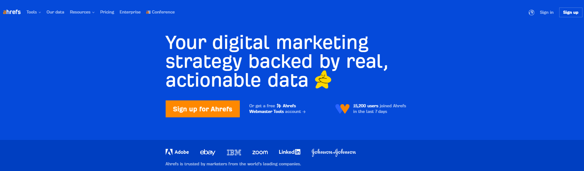 Ahrefs homepage screenshot