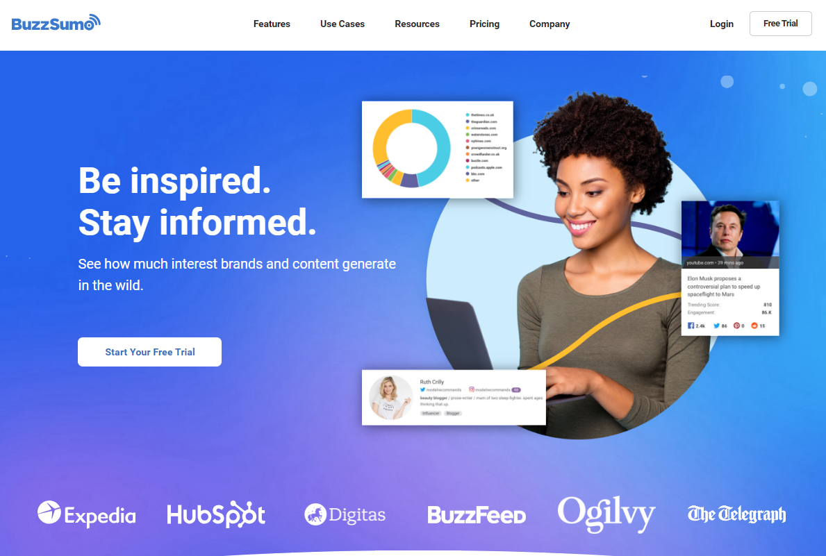 Buzzsumo homepage screenshot