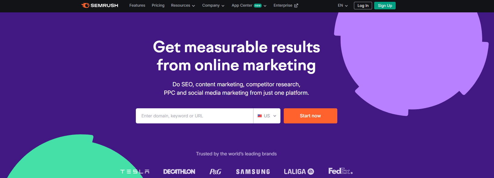 SEMrush homepage screenshot
