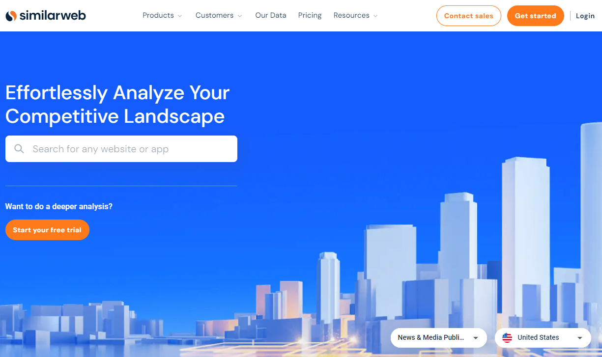 Similarweb homepage screenshot