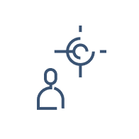 Icon symbolising lead tracking tools for mapping the customer journey and optimising lead distribution flow