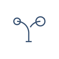 Icon illustrating ping tree lead distribution system for routing leads to the highest bidder based on preset filters