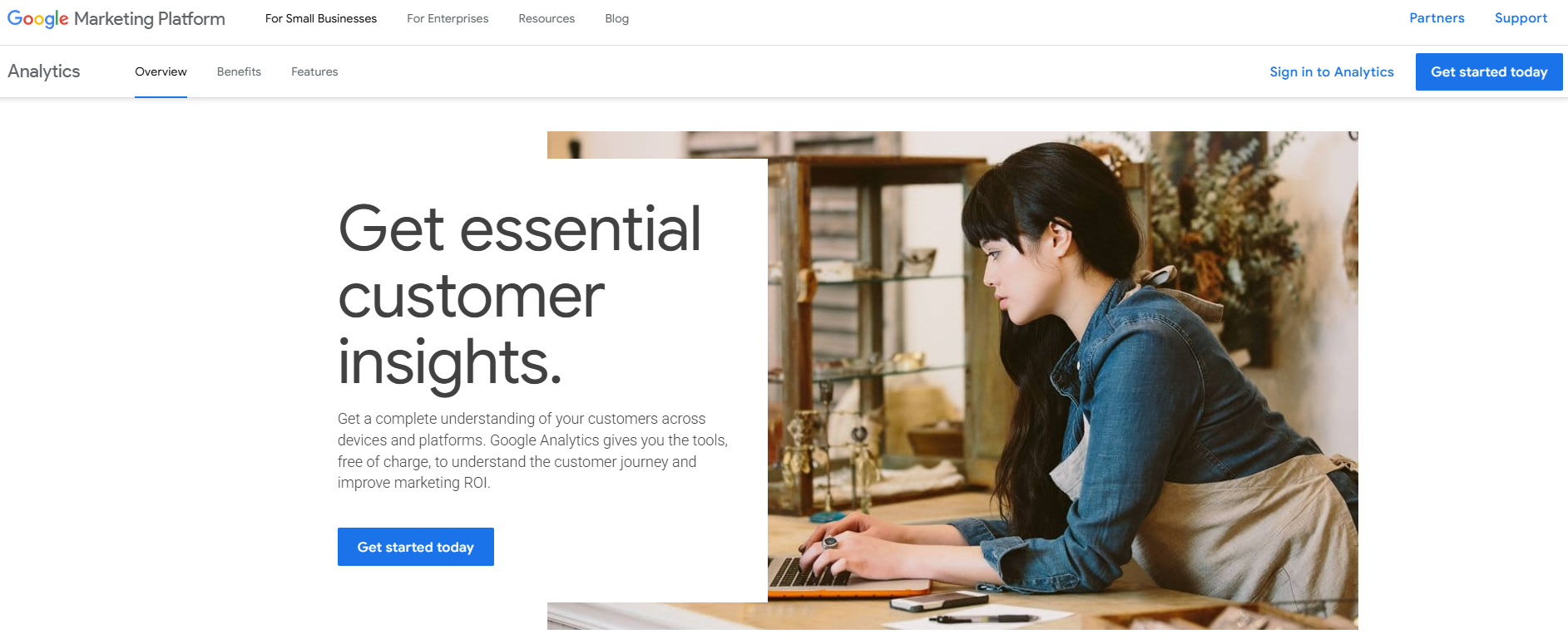 Google Marketing Platform homepage
