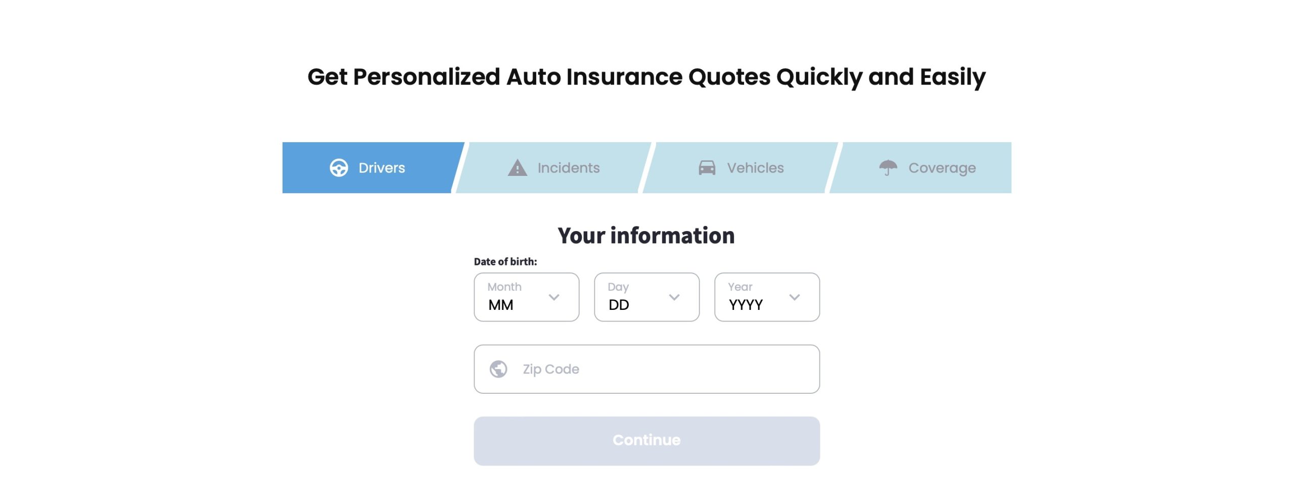 Profitise banner that inquires about the drivers to offer them corresponding insurnace