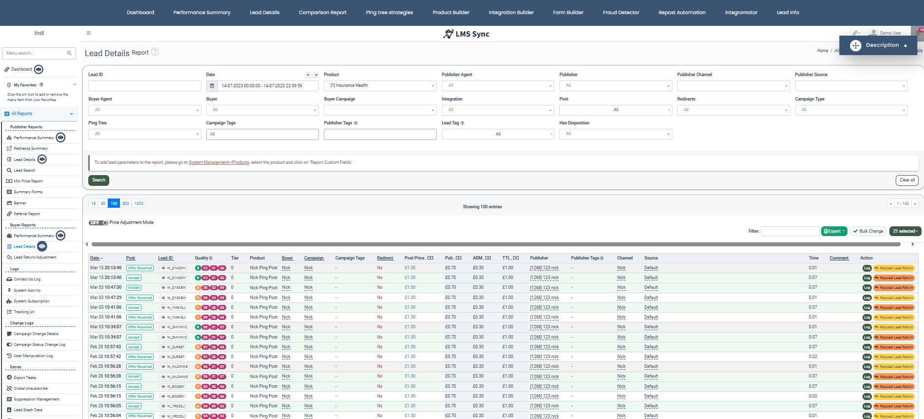 LMS Sync functionality screenshot